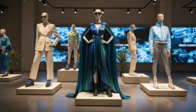 Fashion trends 2026 featuring stylish clothing pieces on display