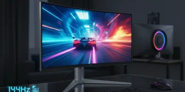Gaming monitor 144Hz display with sleek modern design
