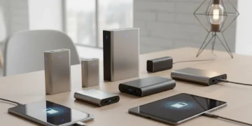 High capacity portable power banks charging multiple devices