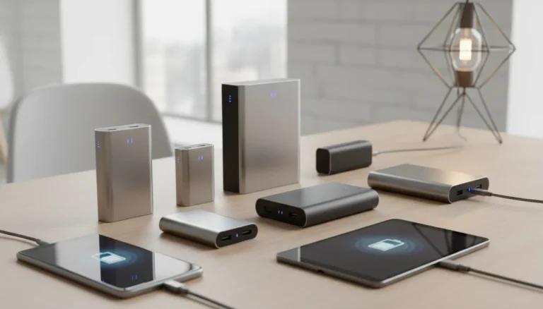 High capacity portable power banks charging multiple devices