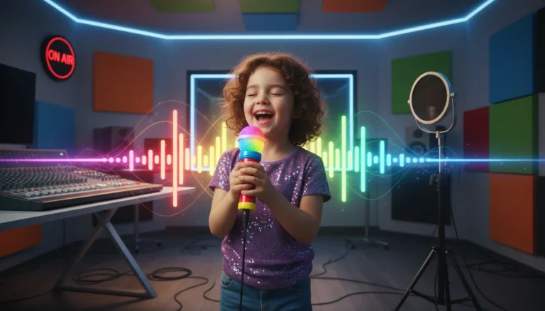 Kids microphones with LED lights for budding podcasters and singers