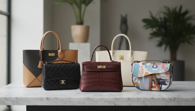 Luxury bag trends 2026 collection display with designer handbags
