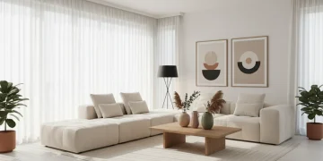 Minimalist living room with affordable decor pieces under $50