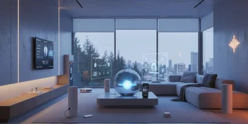 Smart home technology dashboard with AI-powered devices