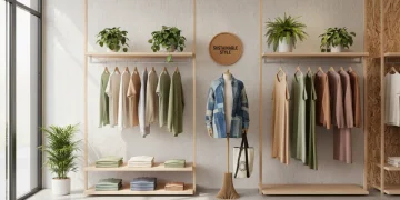 Eco-friendly clothing brands sustainable fashion display
