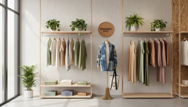 Eco-friendly clothing brands sustainable fashion display