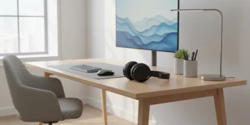 Premium noise-cancelling headphones on modern desk